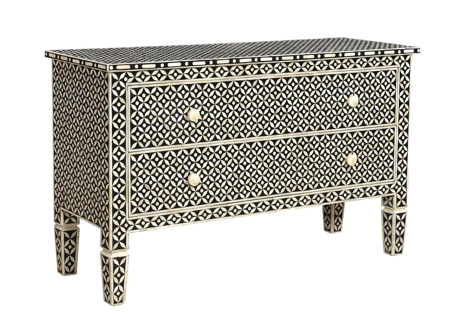 Bone Inlay 2 Drawer Chest