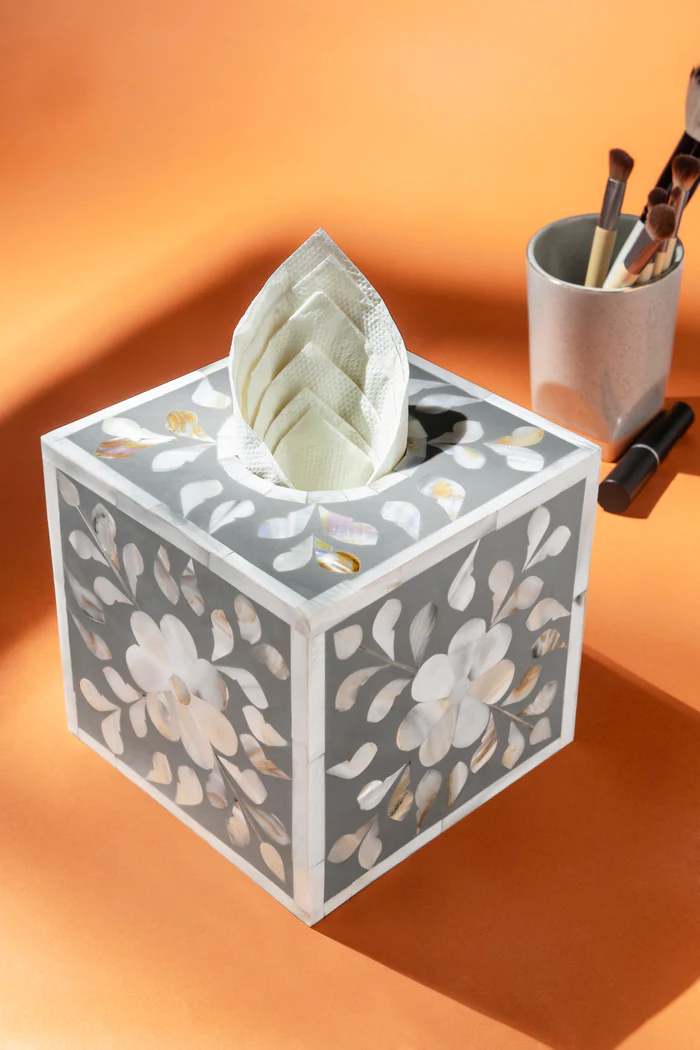 Mother Of Peral Inlay Tissue Box Cover