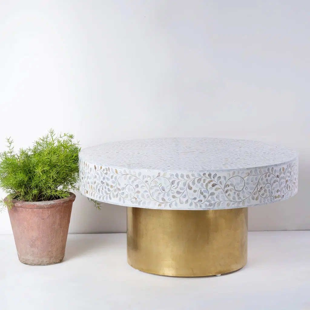 Mother Of Pearl Inlay Coffee Table